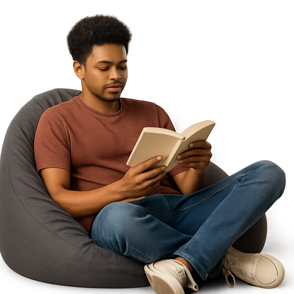 Young man reading
